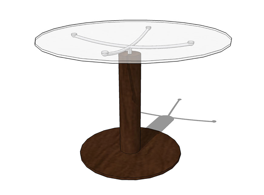 直径１００センチのガラステーブル